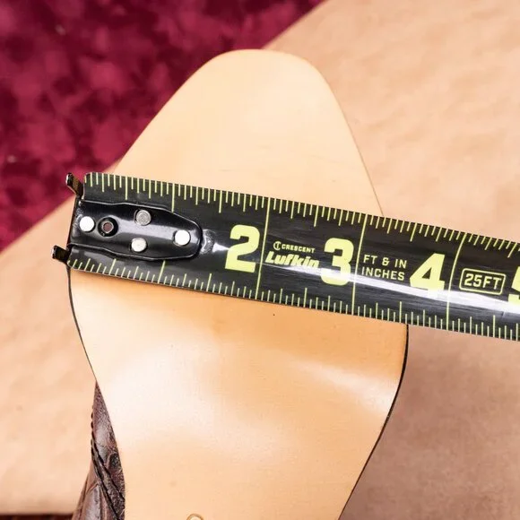 Ganni Women Croc Print Brown Leather Western Tall Fashion Boots sz 7.5US EUR38 - Picture 8 of 10